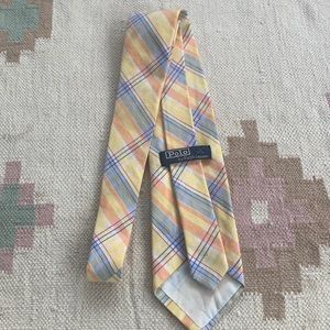 All Cotton Yellow & Blue Plaid Tie